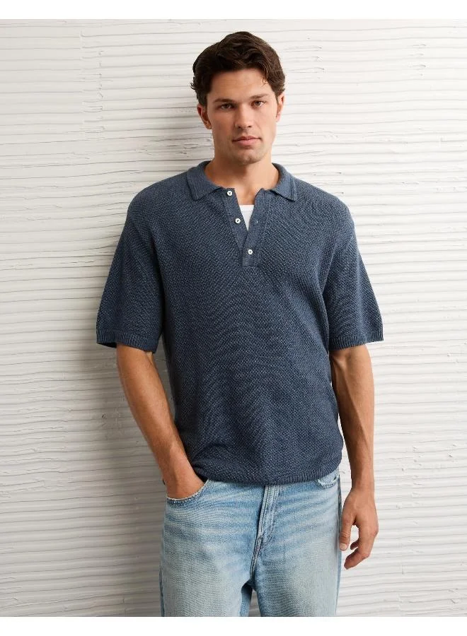 American Eagle AE Pique Sweater Polo Shirt