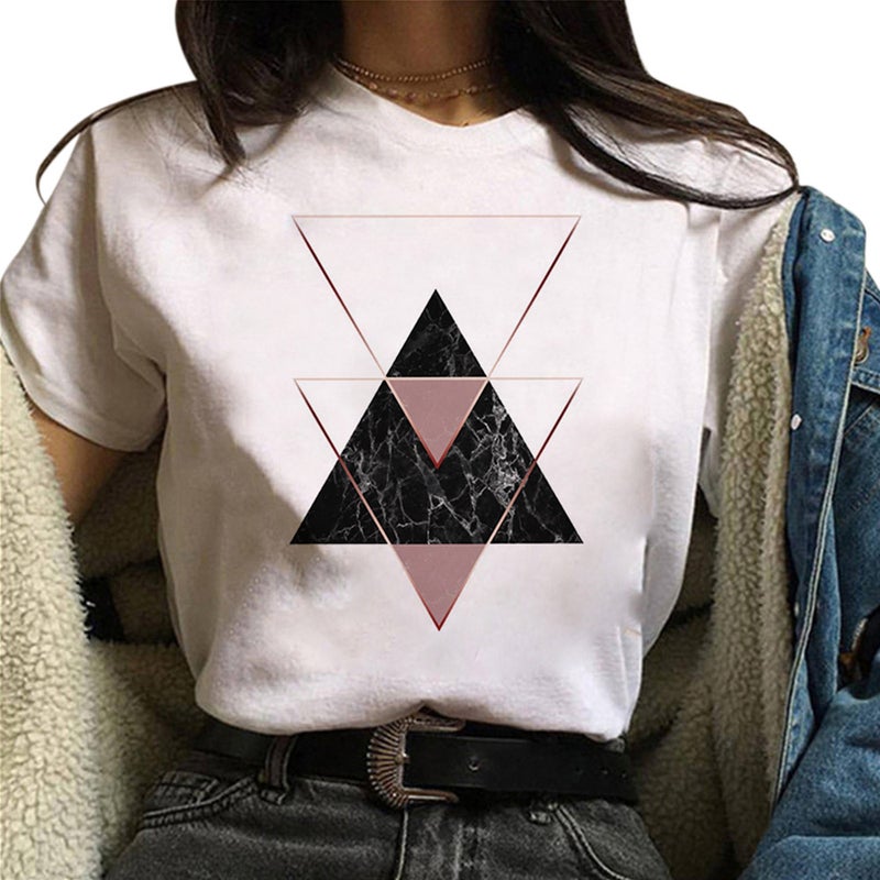 Spot Aliexpress T-Shirt Short-Sleeved Loose T-Shirt Womens Simple T-Shirt Womens Custom Logo One Piece Drop Shipping Irregular type - Image 2