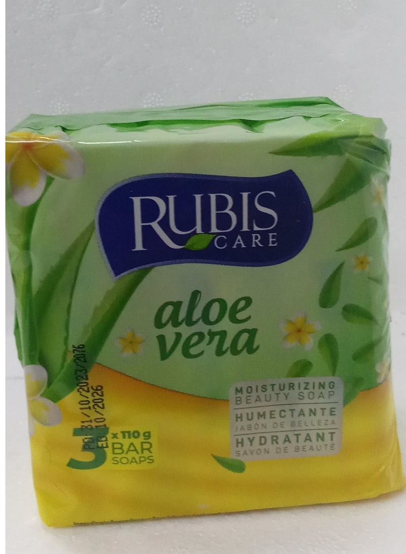 Rubis 3 pieces of aloe vera body soap, 3 x 110 g