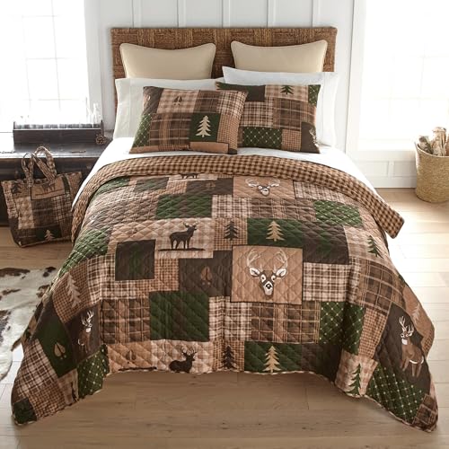 Donna Sharp Green Forest-King Quilt Set, Measures 104 x 96, Includes 1 Quilt and 2 King Shams, Machine Washable - Image 1