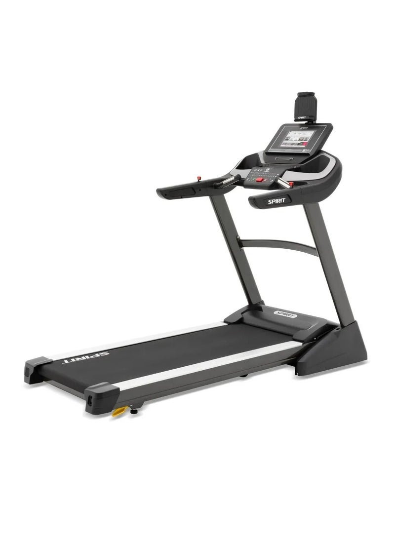 Spirit Fitness Spirit Fitness XT485 ENT Treadmill – Premium Home Gym with 10.1" touchscreen, 4hp motor power with 15 Levels Incline, tablet holder, Bluetooth speakers, and cup holders, Netflix, wireless screen mirroring, USB charging ,including cardio, HIIT, and fitness tests ,chest strap  Connects with popular fitness apps like Zwift via Spirit+ App  - Image 1