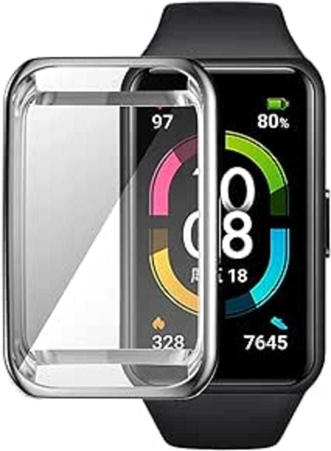 OR For Honor Band 6 Watch Case Soft TPU Protective Cover For huawei watch case Frame Bumper Shell , Silver , 2725619387493