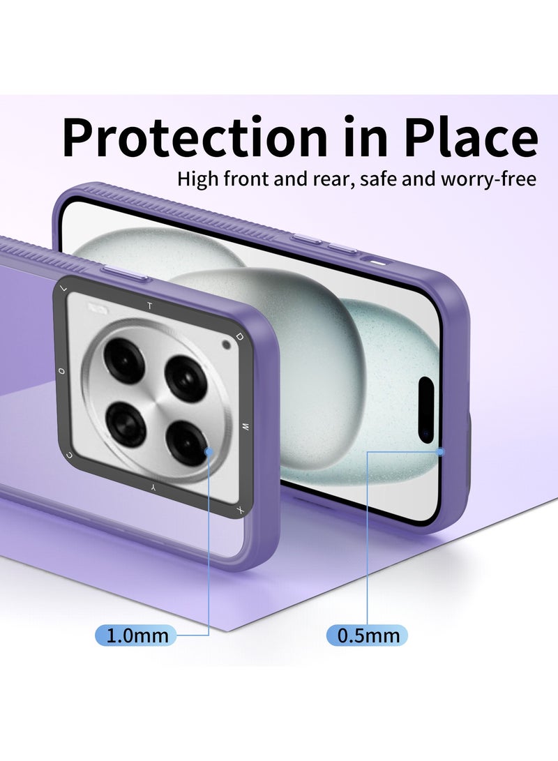 عام متوافقة مع حافظة الهاتف Tecno Camon 30 Premier 5G CL9، غطاء حافظة الهاتف بحلقة عدسة الكاميرا ثنائية اللون لحماية الكاميرا، غلاف ناعم من الـ TPU الشفاف. - Image 5