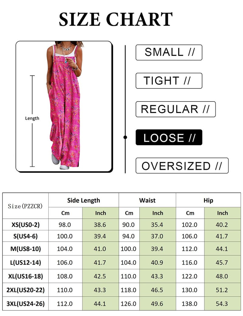 YESNO Women's Summer Casual Jumpsuits Wide Leg Overalls Floral Print Baggy Rompers with Pocket XL PZZCR 377 - Image 5