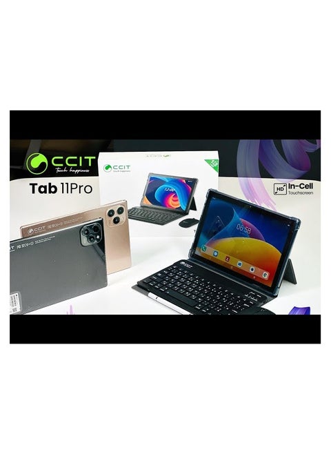 CCIT Tab 11 PRO Tablet Android 13, 10.1 inch FHD screen, 16-core processor, dual SIM 5G, 8+16MP camera, 10000mAh battery, 1TB expandable TF with keyboard and mouse (blue)