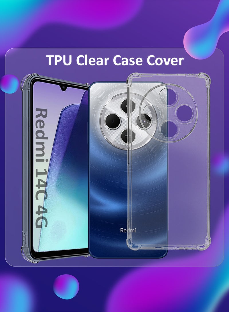 CATANES 2Packs Gorilla Case for Redmi 14C 4G  Transparent Shockproof  Crystal Clear with Reinforced Corners with 3D Screen Protector - Image 2