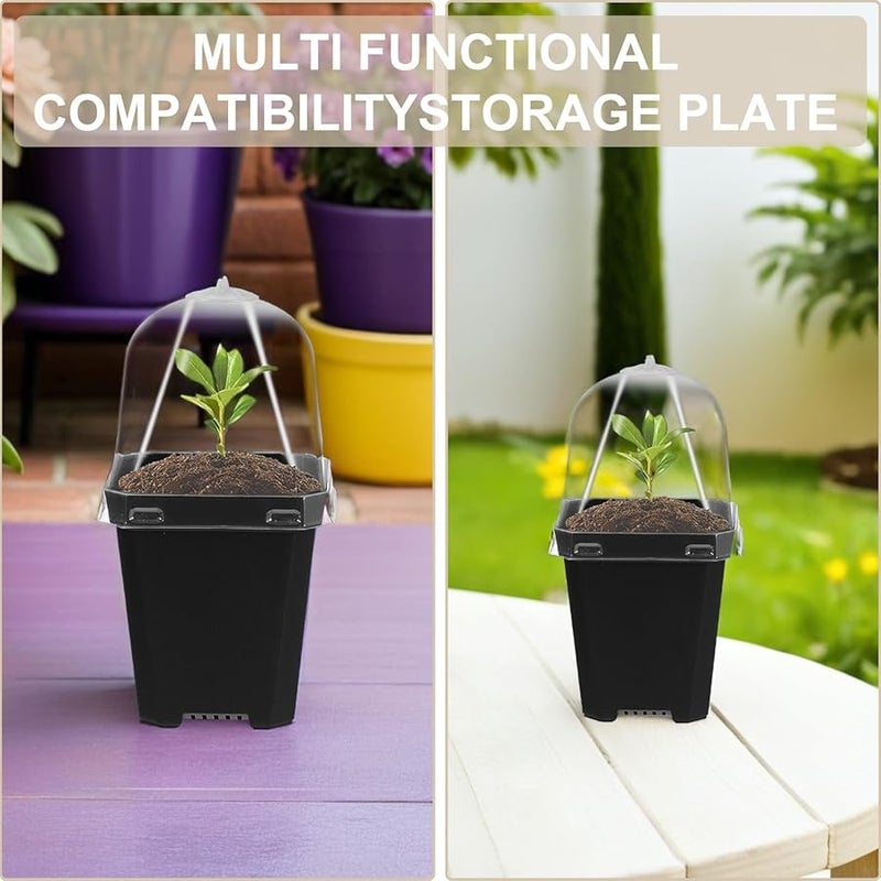 12 Pack Plastic Nursery Pots With Drainage And Covers For Seedlings Succulents Outdoor Plants - Image 4