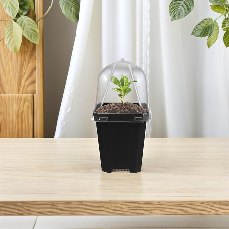 12 Pack Plastic Nursery Pots With Drainage And Covers For Seedlings Succulents Outdoor Plants - Image 5