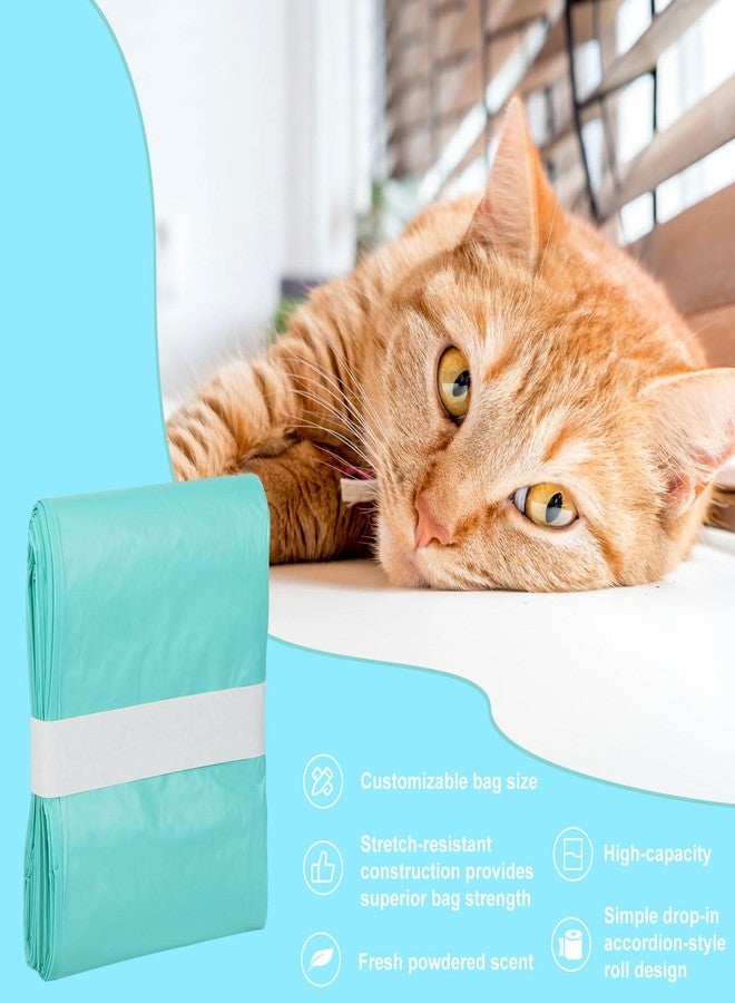 Lisyee Cat Litter Pail Liner Refills Bags Compatible with Litter Champ Litter Pail, Green, Lightly Scented, 10 Pack - Image 4