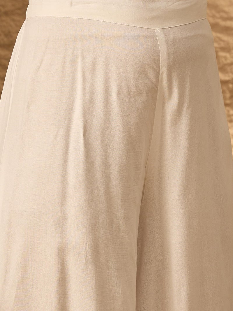 InWeave V-Neck A-Line Kurta with Palazzos - Image 2