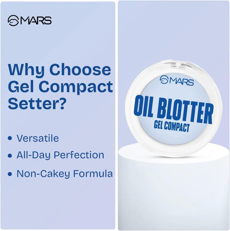 Mars Oil Blotter Gel Compact for Poreless Effect (5gm) with Applicator | Oil Control | Mattifying Formula | Long-Lasting | Shine Free Matte Finish | Flawless Skin - Image 2