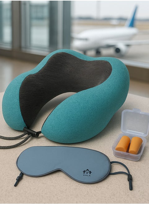 Travel Pillow Memory Foam Neck Pillow | Comfort on the Go | Washable U Shaped | Plush Cooling Cover for Sleeping, Car, Train, Bus