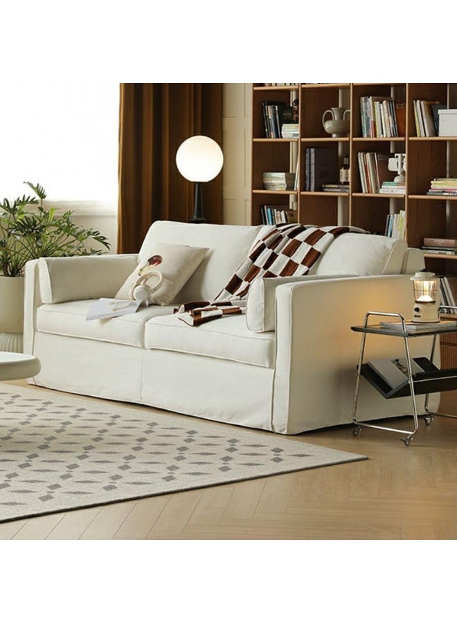 Ripple FURNITURE UAE Homes Modern Grey/White Sofa Couch with Hidden Storage, Armrests. (White) - Image 1