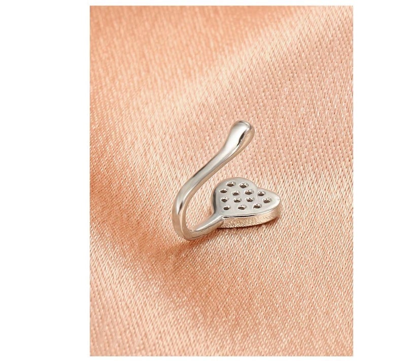RUVEE Nose & Ear Clip Titanium Plated Pin Non Pierced Just Press for Women & Girls Septum Ring - Image 3