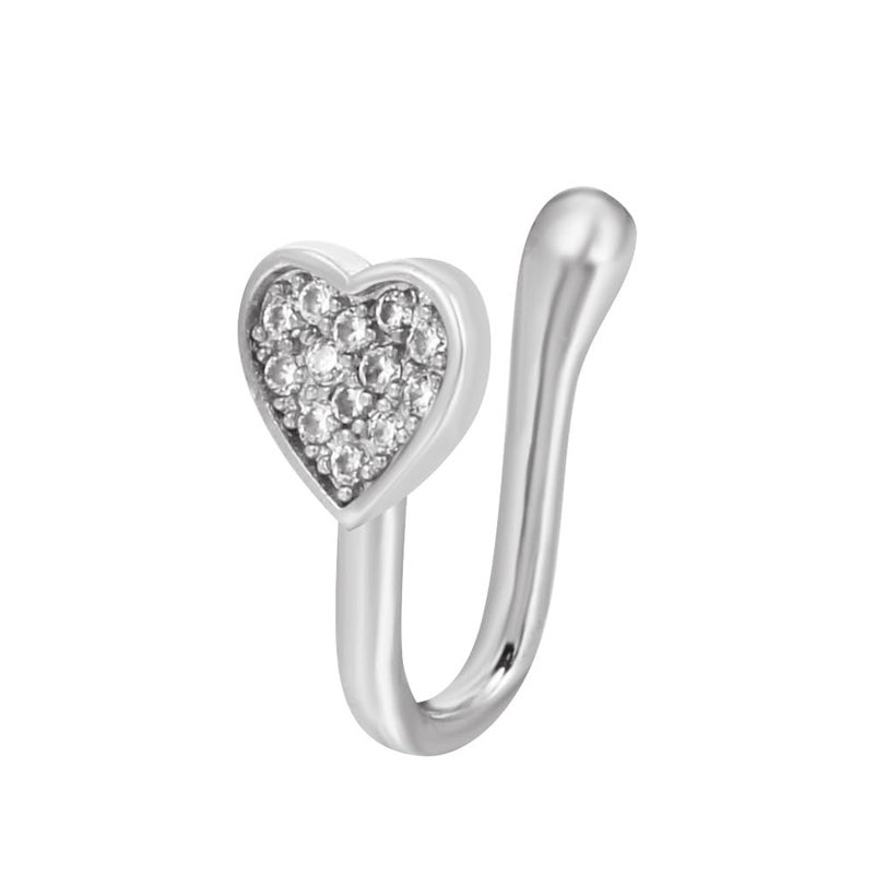 RUVEE Nose & Ear Clip Titanium Plated Pin Non Pierced Just Press for Women & Girls Septum Ring - Image 1