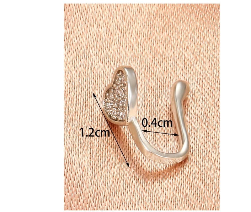 RUVEE Nose & Ear Clip Titanium Plated Pin Non Pierced Just Press for Women & Girls Septum Ring - Image 5