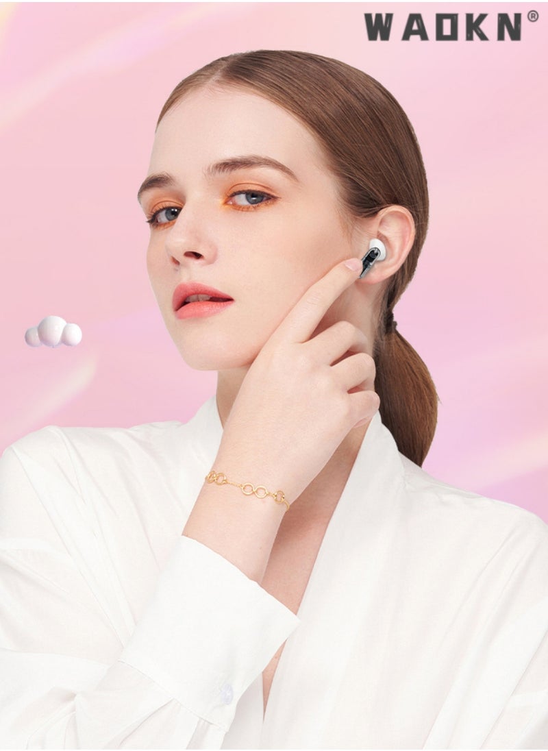 WAOKN Wireless Earphones, Transparent Design, Sweatproof, Bluetooth Earphones with Surround Sound, Stable Connection & Low Latency, Compatible with iPhone, iPad, MacBook, Xiaomi, Samsung  - Image 2