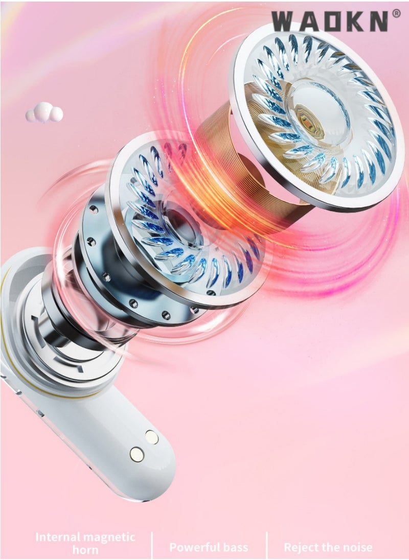 WAOKN Wireless Earphones, Transparent Design, Sweatproof, Bluetooth Earphones with Surround Sound, Stable Connection & Low Latency, Compatible with iPhone, iPad, MacBook, Xiaomi, Samsung  - Image 4