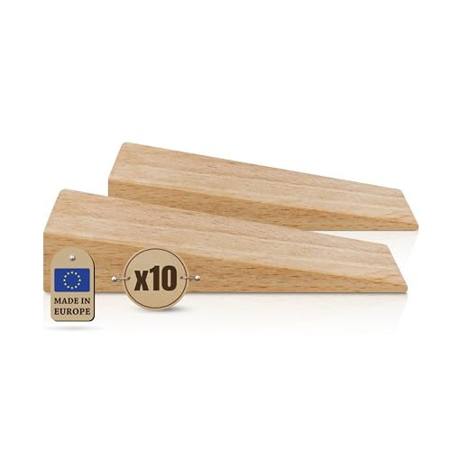 Tolux Wooden Wedges Hardwood Wedge Beech Wood Wedge Wooden Doorstop Handy Tool in Carpentry Construction and Various DIY Projects Size 70x25x15 mm 275x098x059 in Pack of 10 pcs - Image 1