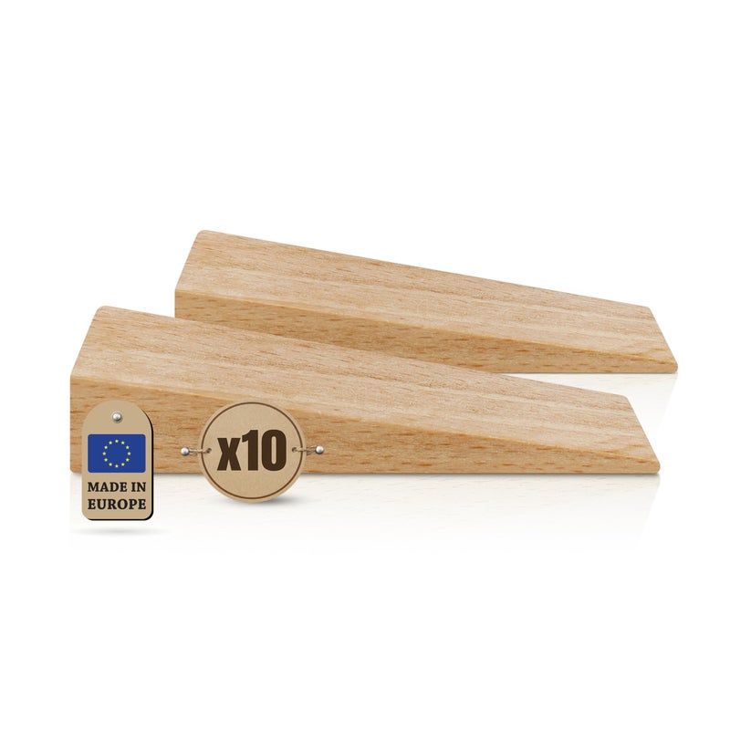 Tolux Wooden Wedges Hardwood Wedge Beech Wood Wedge Wooden Doorstop Handy Tool in Carpentry Construction and Various DIY Projects Size 70x25x15 mm 275x098x059 in Pack of 10 pcs - Image 2