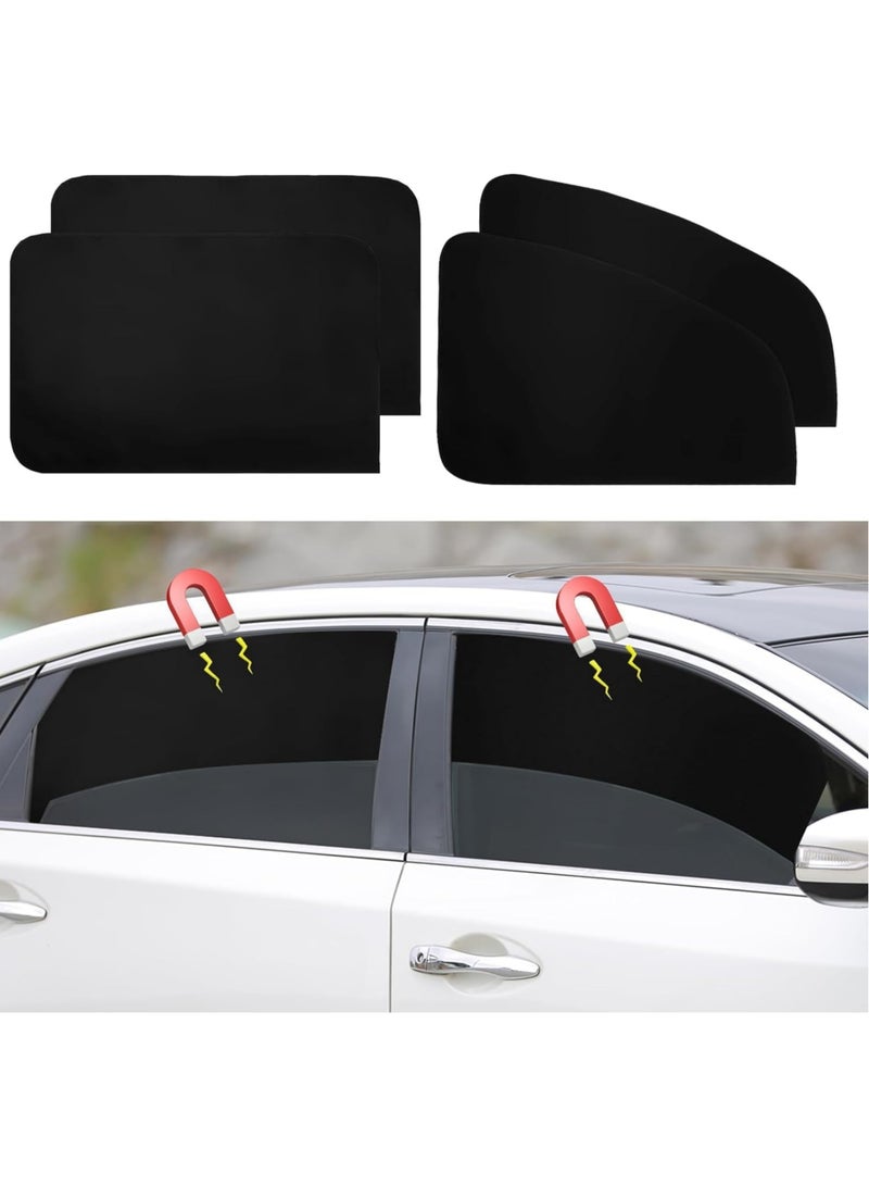 Car Window Shades, 4 Pack Magnetic Car Priavcy Curtains, Side Window Sun Shades for Car Baby, UV Protection Sun Shade for Car Window for Car Camping, Napping, Sleeping, Breastfeeding