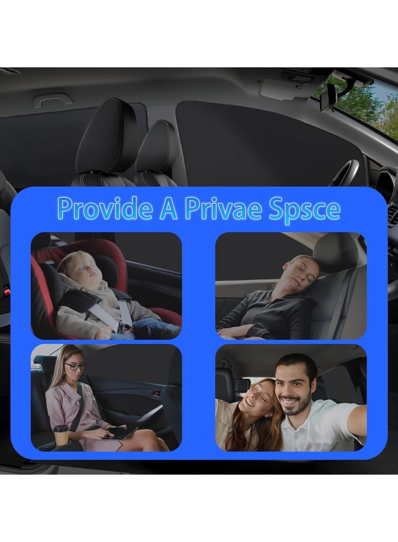 Car Window Shades, 4 Pack Magnetic Car Priavcy Curtains, Side Window Sun Shades for Car Baby, UV Protection Sun Shade for Car Window for Car Camping, Napping, Sleeping, Breastfeeding