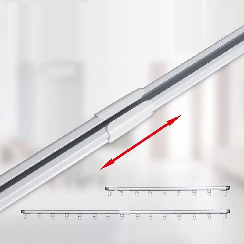 LUVINA Retractable curtain track328in60inTopmounted Room Divider Curtain RodCeiling Rails Set with Silent Rollers and Hooks for Living aluminum alloy curtain box curtain rod White 1 - Image 5