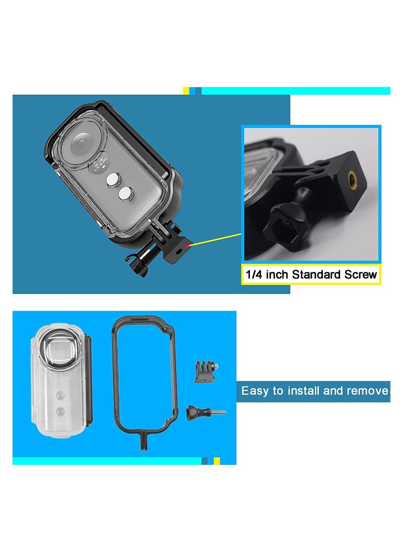 Generic Protective Housing for Insta360 One X, Water-proof Camera Case, Perfect for Surfing, Skiing, Cycling and Skateboarding,Splash Protection Case with Bracket Accessories, Black  - Image 2