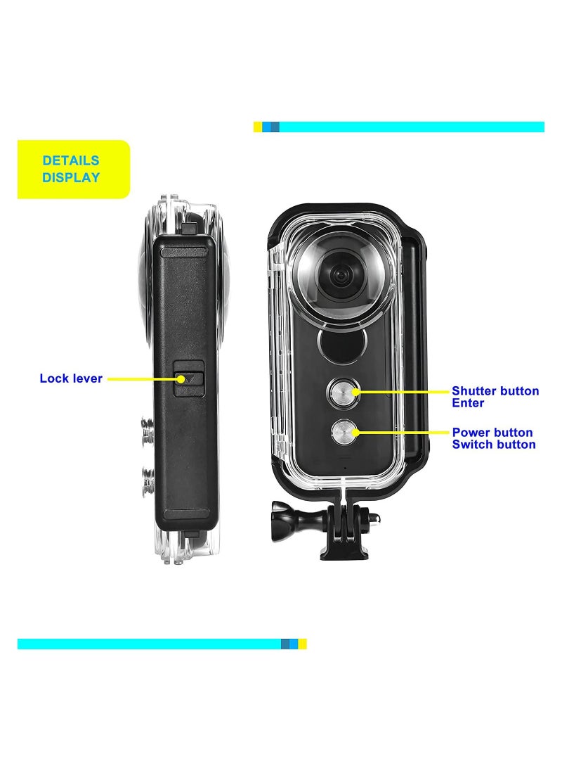 Generic Protective Housing for Insta360 One X, Water-proof Camera Case, Perfect for Surfing, Skiing, Cycling and Skateboarding,Splash Protection Case with Bracket Accessories, Black  - Image 5