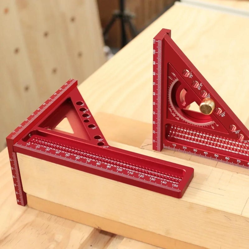 Set B Removable Measuring Ruler 3D Multiple Angles Protractor Triangular Woodworking Square Carpentry 2 In 1 Measuring Tool - Image 4