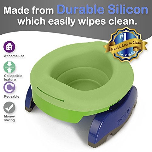 Kalencom Reusable Collapsible Travel Potty Liner : Kalencom Potette Plus Potty Liner For Home Use With The 2-in-1 Potette Plus Potty (sold separately) (Green) - Image 5
