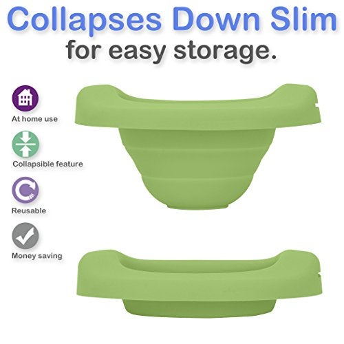 Kalencom Reusable Collapsible Travel Potty Liner : Kalencom Potette Plus Potty Liner For Home Use With The 2-in-1 Potette Plus Potty (sold separately) (Green) - Image 3