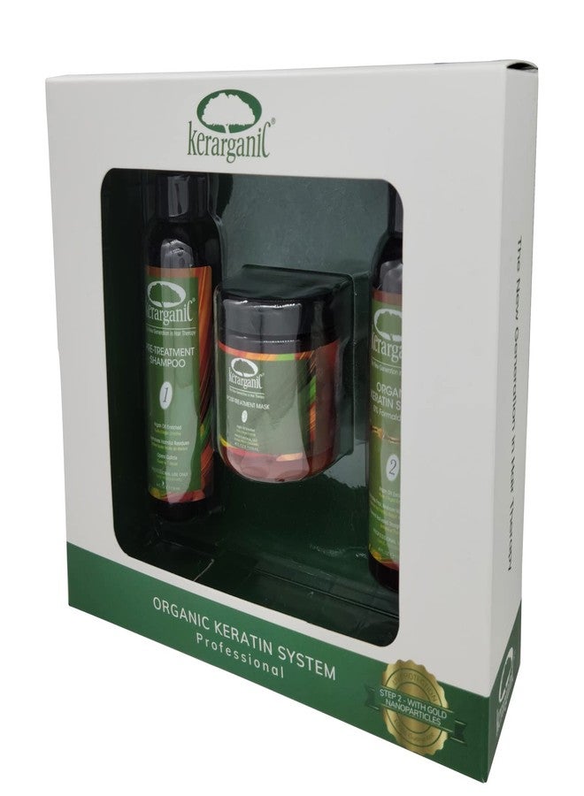 KERARGANIC Formaldehyde-Free Keratin System DIY Set: Pre-Treatment Shampoo, Hair Treatment, Post-Treatment Mask with Argan Oil - (4oz each) - Image 3