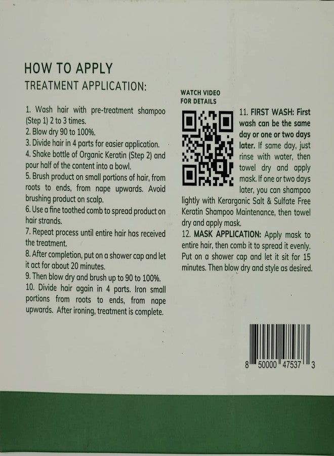 KERARGANIC Formaldehyde-Free Keratin System DIY Set: Pre-Treatment Shampoo, Hair Treatment, Post-Treatment Mask with Argan Oil - (4oz each) - Image 2