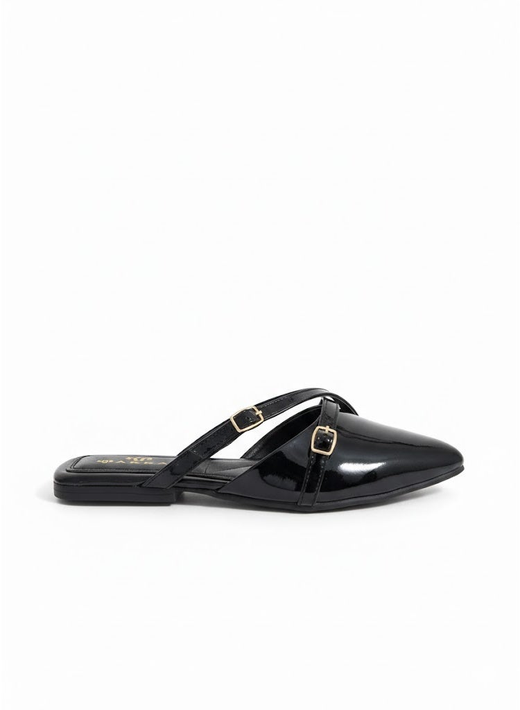 LIFESTYLISH Mules Leather Glossy Elegant SB-701 - Black - Image 3