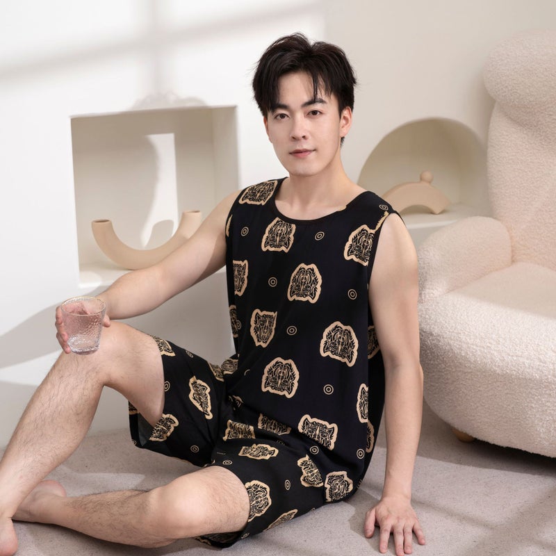 Men's Sleepwear Vest and Shorts Set - Image 4