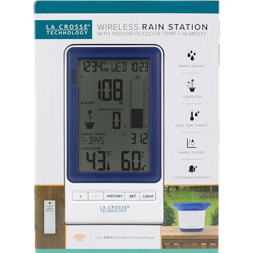 La Crosse Technology 724-1415BL Wireless Rain Station with Temperature and Humidity - Image 5