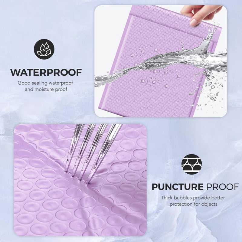 Metronic Large Bubble Mailers 12x15 Inch 40 Pack Waterproof Padded Envelopes Lavender Bubble Envelopes Opaque Cushioning Mailer for Shipping Clothes, Books,Jewelry Makeup Supplies - Image 3