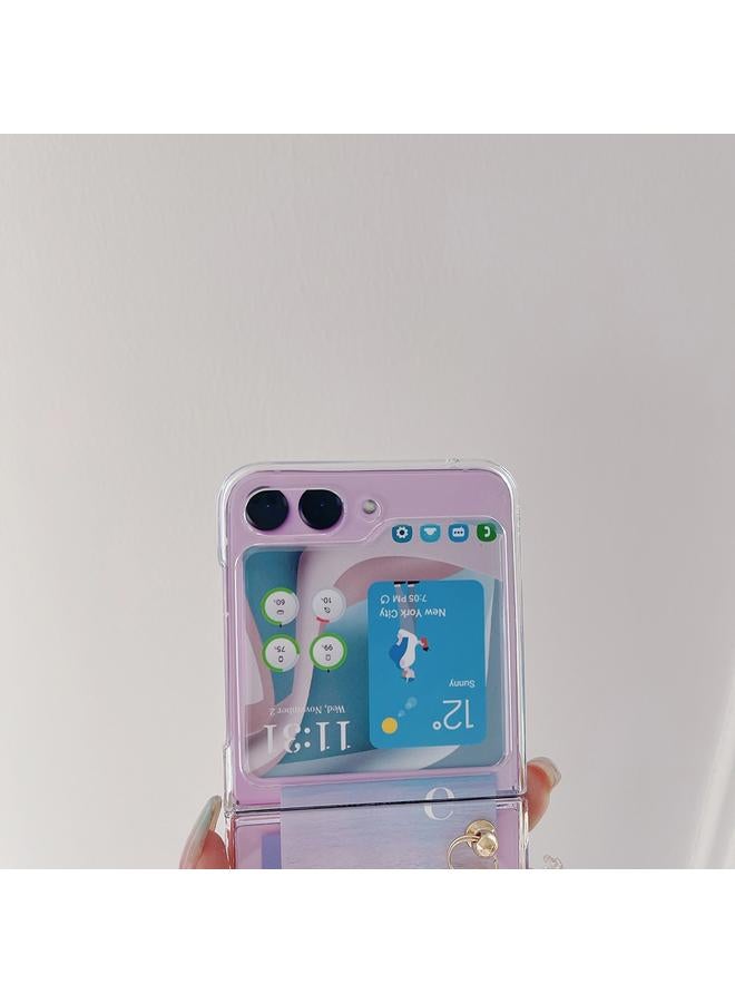 S-TOP Case For Samsung Galaxy Z Flip5 Painted Pattern PC Transparent Folding Phone Case - Image 3