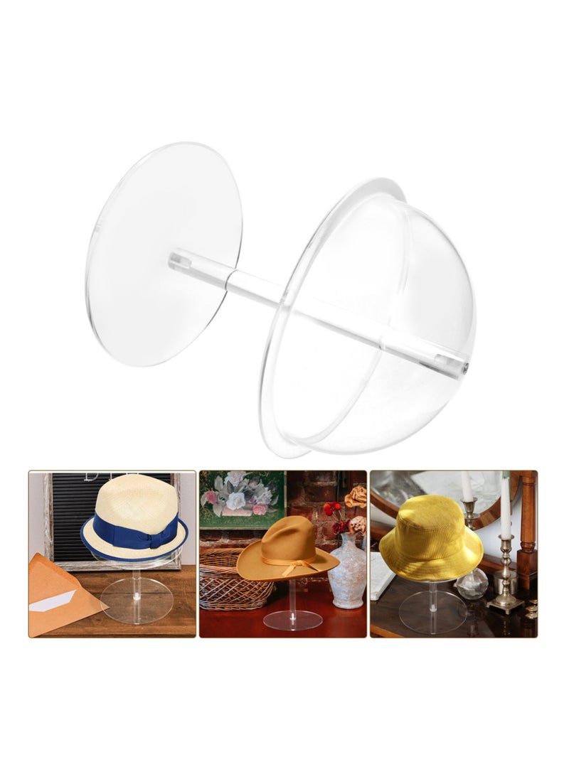 Clear Acrylic Hat Stands, Hat Display Rack Holder with Round Base Wig Holder Rack Tabletop Dome Hat Rack Round Pedestal Stand for Bucket Hats Baseball Cap