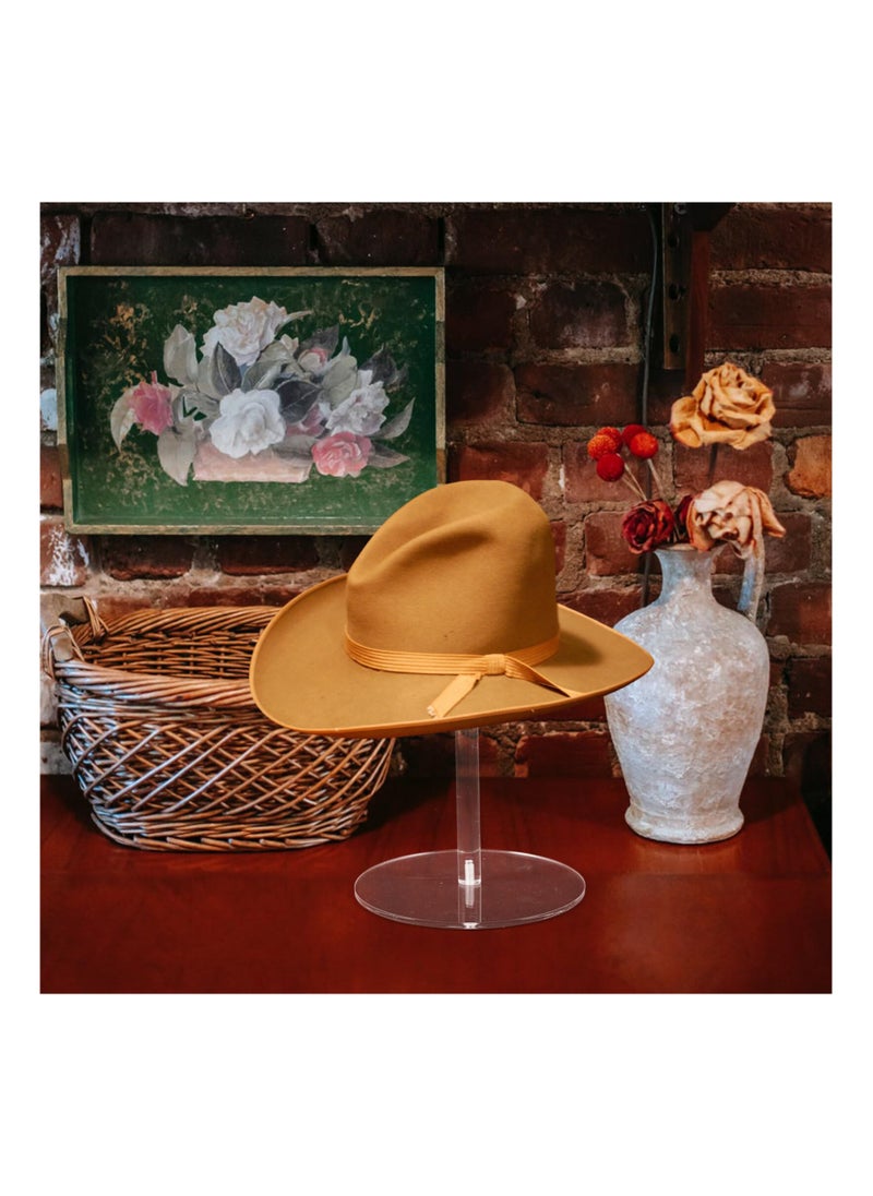 Clear Acrylic Hat Stands, Hat Display Rack Holder with Round Base Wig Holder Rack Tabletop Dome Hat Rack Round Pedestal Stand for Bucket Hats Baseball Cap