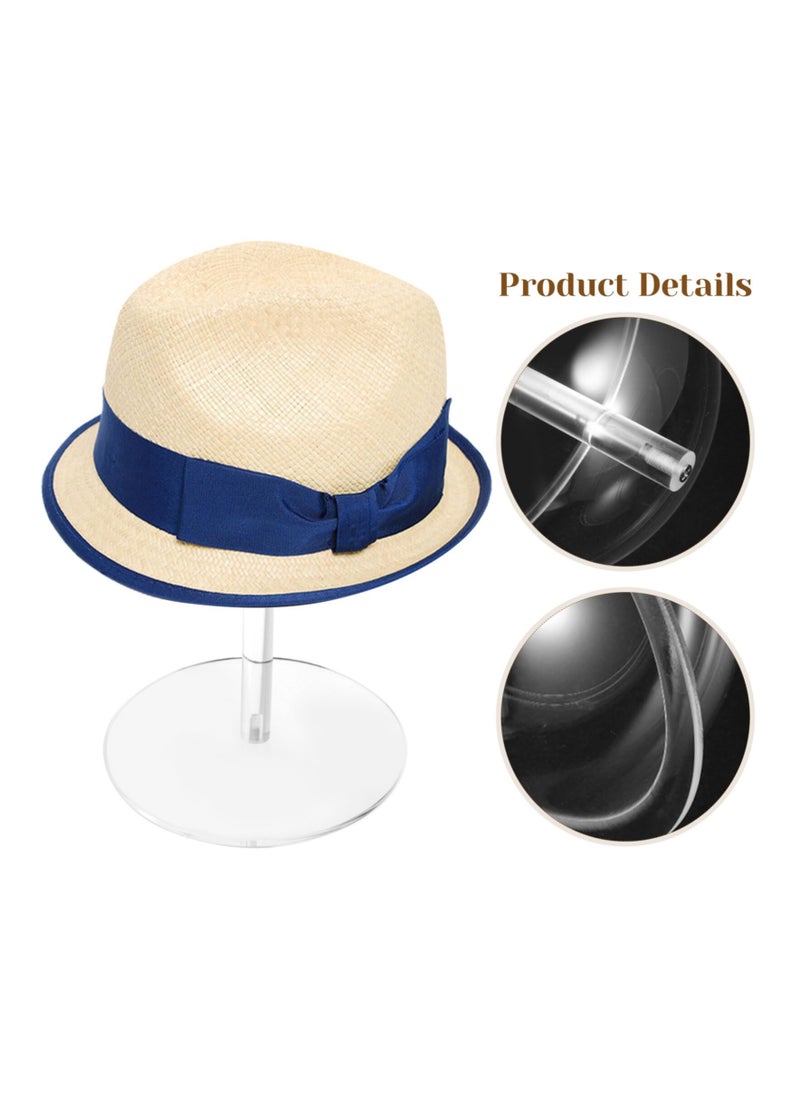 Clear Acrylic Hat Stands, Hat Display Rack Holder with Round Base Wig Holder Rack Tabletop Dome Hat Rack Round Pedestal Stand for Bucket Hats Baseball Cap