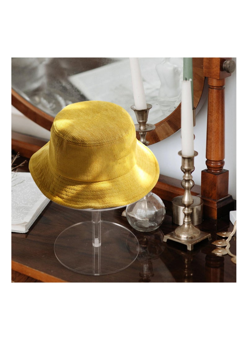 Clear Acrylic Hat Stands, Hat Display Rack Holder with Round Base Wig Holder Rack Tabletop Dome Hat Rack Round Pedestal Stand for Bucket Hats Baseball Cap
