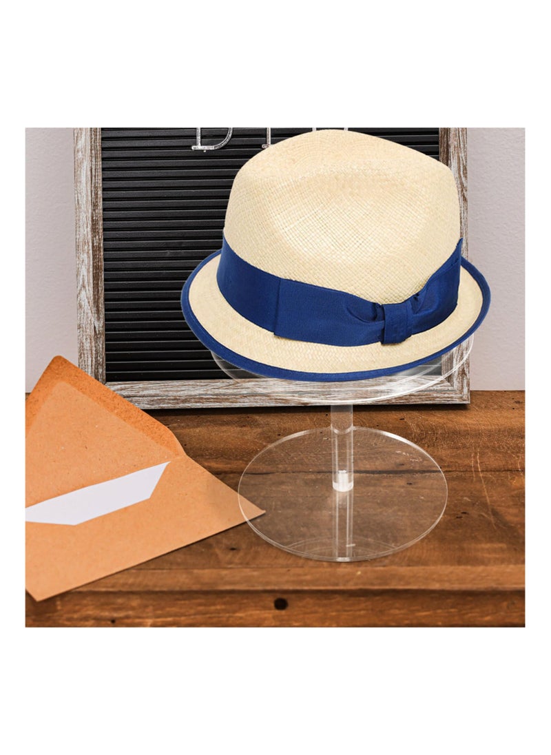 Clear Acrylic Hat Stands, Hat Display Rack Holder with Round Base Wig Holder Rack Tabletop Dome Hat Rack Round Pedestal Stand for Bucket Hats Baseball Cap