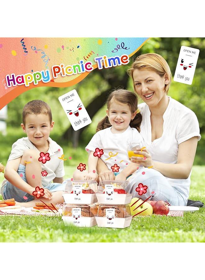 إيروريكس 50 ورقة 200 قطعة من ملصقات ختم الشكر 4 تصميمات ملصقات شكر مفتوحة لمتاجر البيع بالتجزئة المصنوعة يدويًا وحقائب الهدايا 1.2 × 2.4 بوصة ملصقات ختم فينيل كرتونية للشركات الصغيرة - Image 2