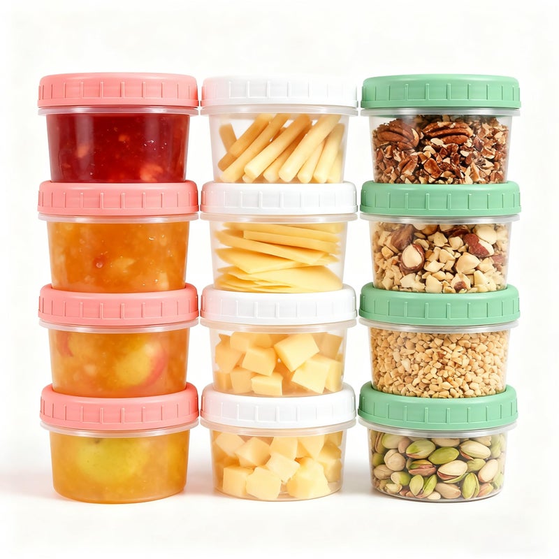 UMETASS Food Storage Containers 12 Pack 5.4 oz Freezer Storage Containers with Twist Top Lids, Leakproof, BPA Free, Microwave & Dishwasher Safe Takeout Container - Ideal for Soup and More - Image 1