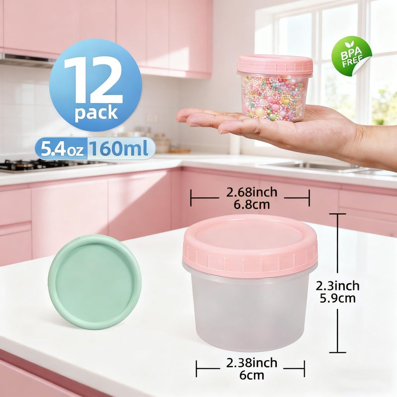 UMETASS Food Storage Containers 12 Pack 5.4 oz Freezer Storage Containers with Twist Top Lids, Leakproof, BPA Free, Microwave & Dishwasher Safe Takeout Container - Ideal for Soup and More - Image 3