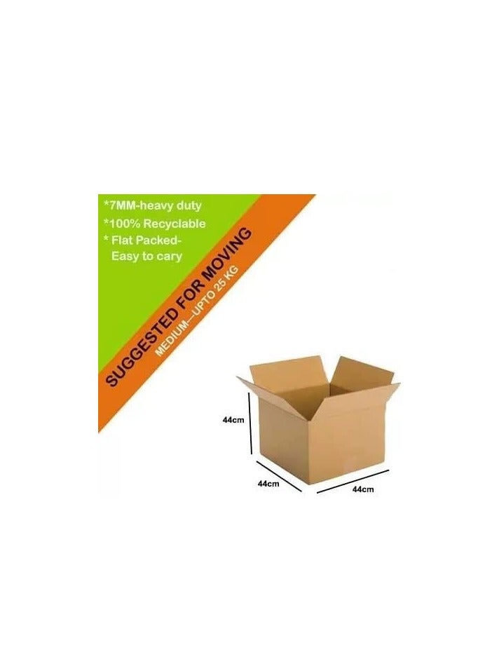 Medium Double Wall 100% Recyclable Corrugated Cardboard Moving Boxes with 20 KG Capacity, 44 x 44 x 44 cm Brown Carton for Packaging, Shipping and Storage, 5 ply(3 PCs) - Image 3