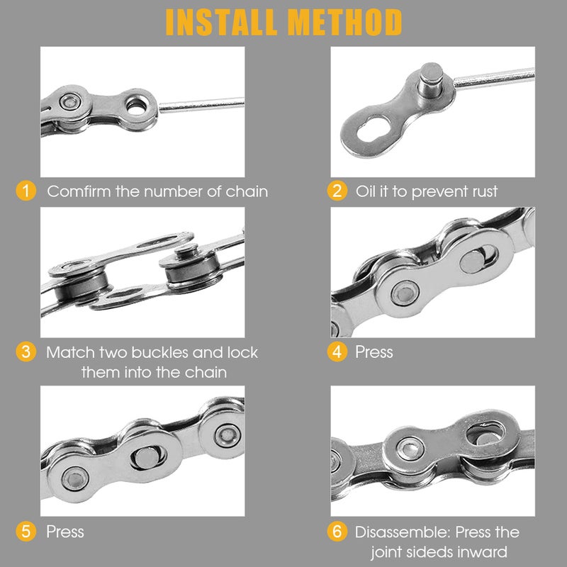Bike Chain 10 Speed Bicycle Chain 116 Links Steel High Strength Bike Derailleur Chain - Image 4