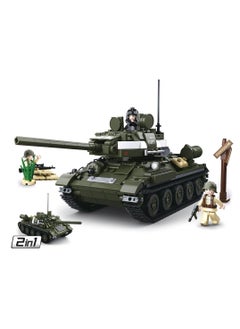 Sluban Sluban - WWII Army T-34 Medium WW2 Tank with Mini Figures Bricks Set 687 Pieces - M38-B0689  - Image 2
